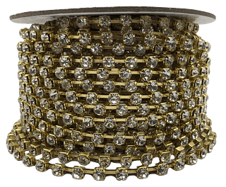 Strass Cristal Dourado