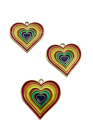 Pingente Coração Colorido